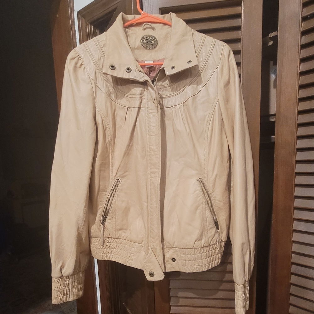 Feminine leather jacket from Anthro